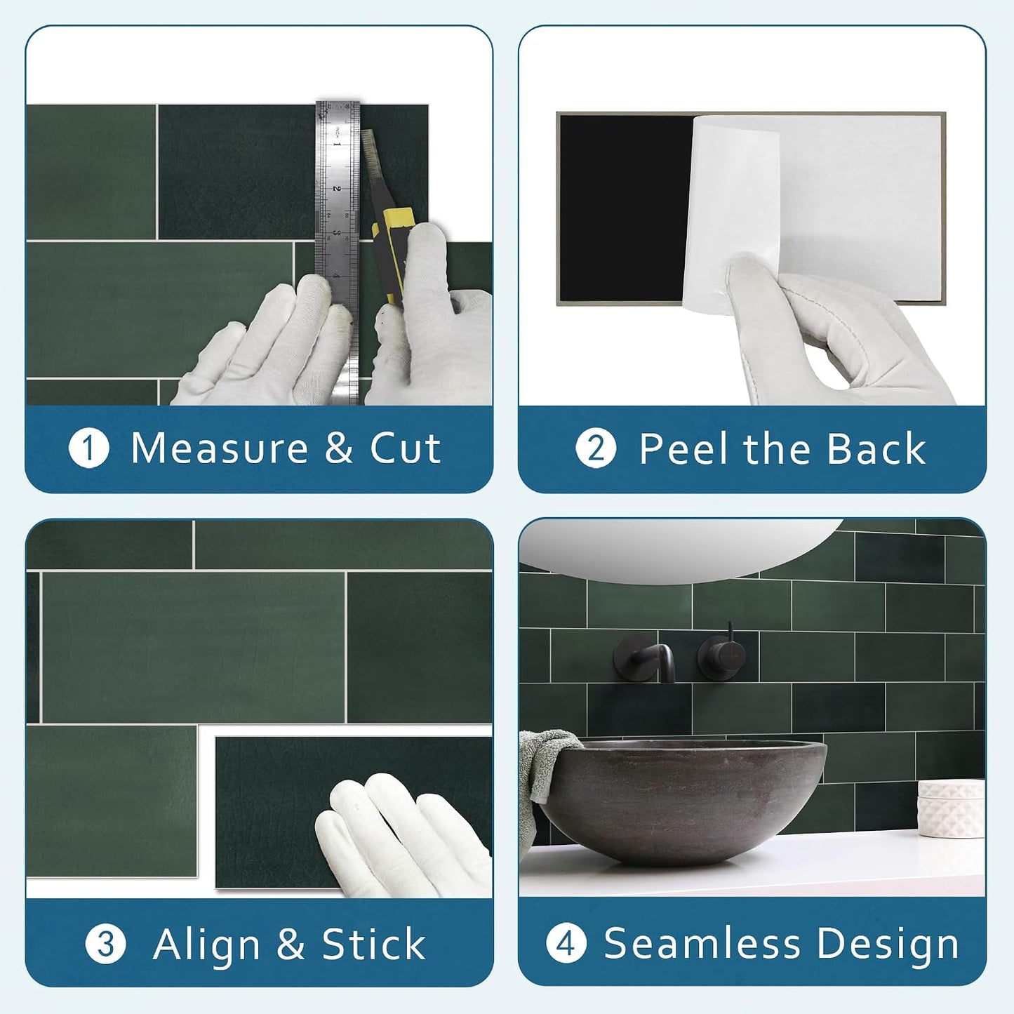 SUNWINGS 100-Sheet Subway Peel and Stick Backsplash Tile, 6" x 3" White Mixed Stone Composite Handmade Looks Self Adhesive Waterproof Wall Tile, Stick on Tiles for Kitchen Bathroom Shower Fireplace