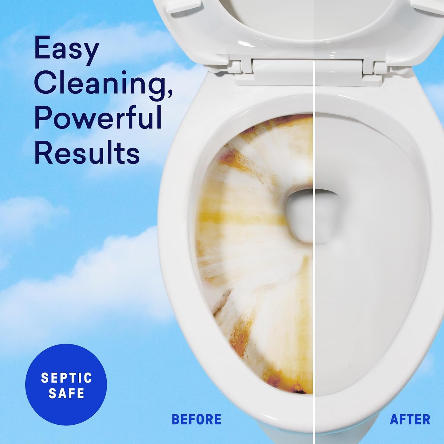 BLUELAND Toilet Bowl Cleaner Tablets, 14 Count (Pack of 2), Peppermint Eucalyptus, Plastic-Free, No Harsh Chemicals, Plant-Based, Septic-Safe, Removes Lime, Rust, Hard Water and Toilet Ring Stains