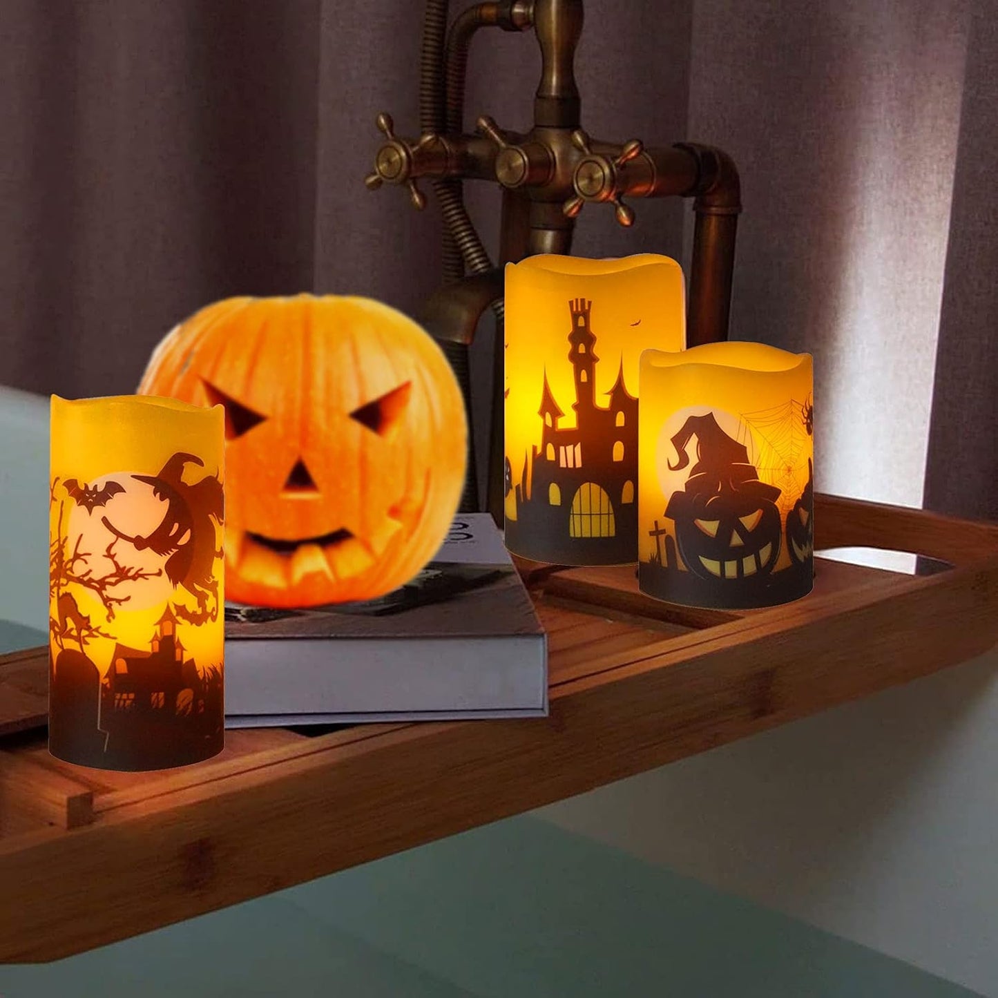 Battery Operated Flameless Candles with Remote Timer Real Wax Realistic Bright Flicker Flickering Electric Electronic LED Pillar Lights Home Wedding Party Decorations Set of 3 Rustic Texture Gray Grey