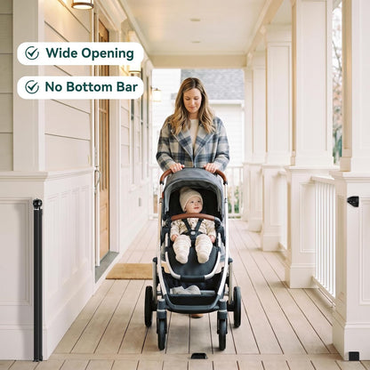 Babepai Retractable Baby Gates for Stairs, Retractable Dog Gate for Indoor/Outdoor Use | Child Gates for Doorways, Deck, Porch, Hallways, Patio (White, 55" Wide 34" Height)