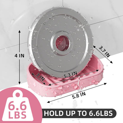 LEVERLOC Soap Dish Holder for Shower Suction Cup Wall Mounted Self Draining NO-Drilling Removable Bar Soap Sponge Holder for Bathroom Bathtub Kitchen Sink Waterproof Strong Vacuum Suction Adhesion