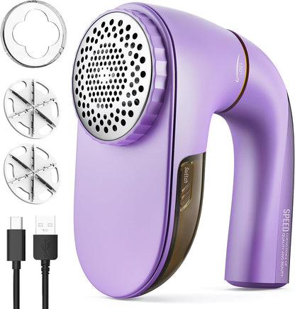 POPCHOSE Fabric Shaver, Lint Remover for Clothes, Lint Shaver with 6-Leaf Blades & 2 Speed, 2000mAh Rechargeable, Sweater Shavers to Remove Pilling, Electric Lint Remover for Couch, Furniture, Fuzz