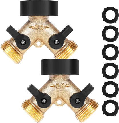 Garden Hose Splitter 2 Way Heavy Duty Brass Connector Tap Y Splitter (2WAY x)