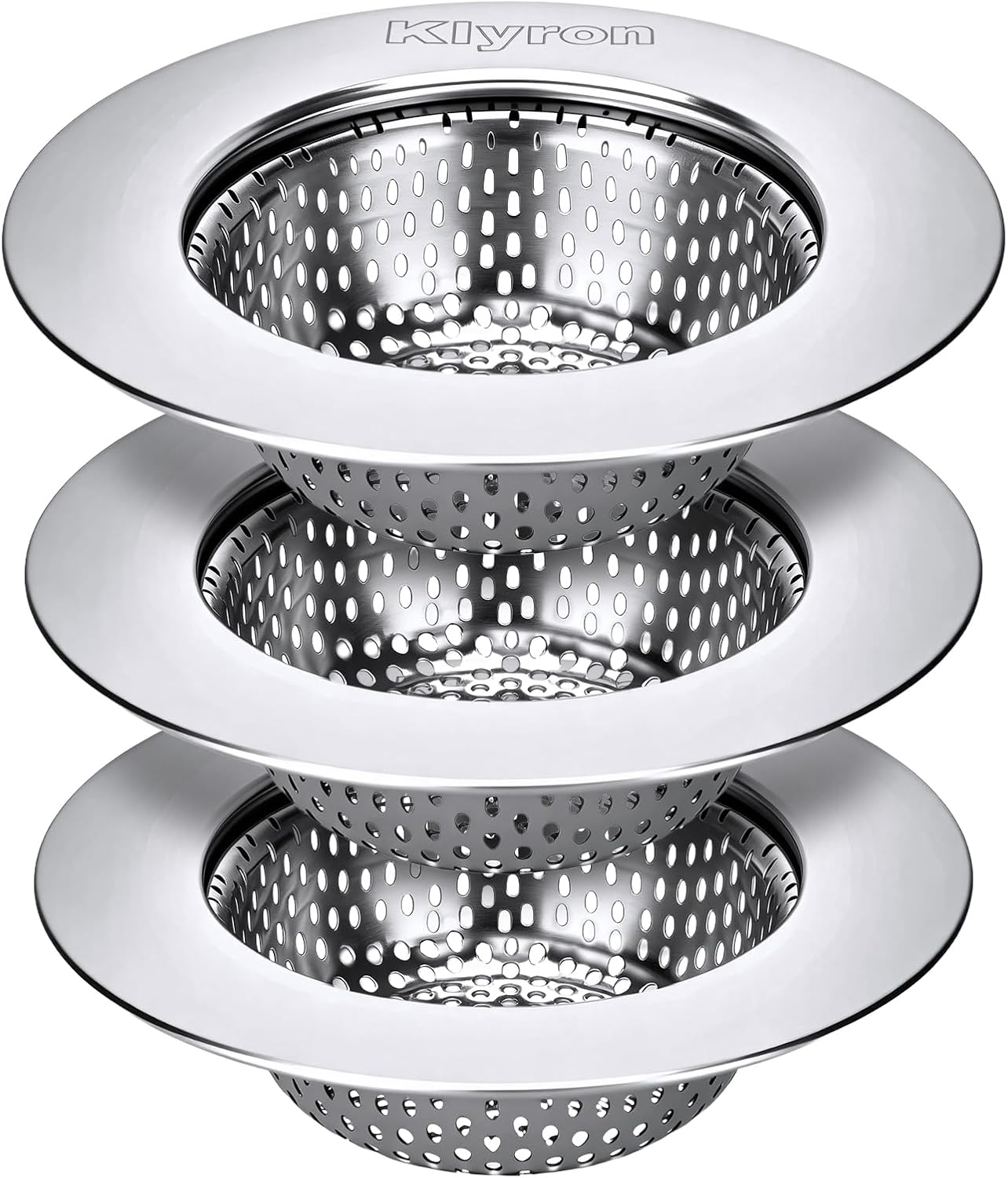 3-Pack Stainless Steel Kitchen Sink Strainer – 2026 Deep Basket Drain Filter, Rust-Proof Food Catcher, Smooth Edge, Fits 3.5" for Kitchen, Utility Sinks, Basins. Anti-Clog, Dishwasher Safe (4.5" OD)