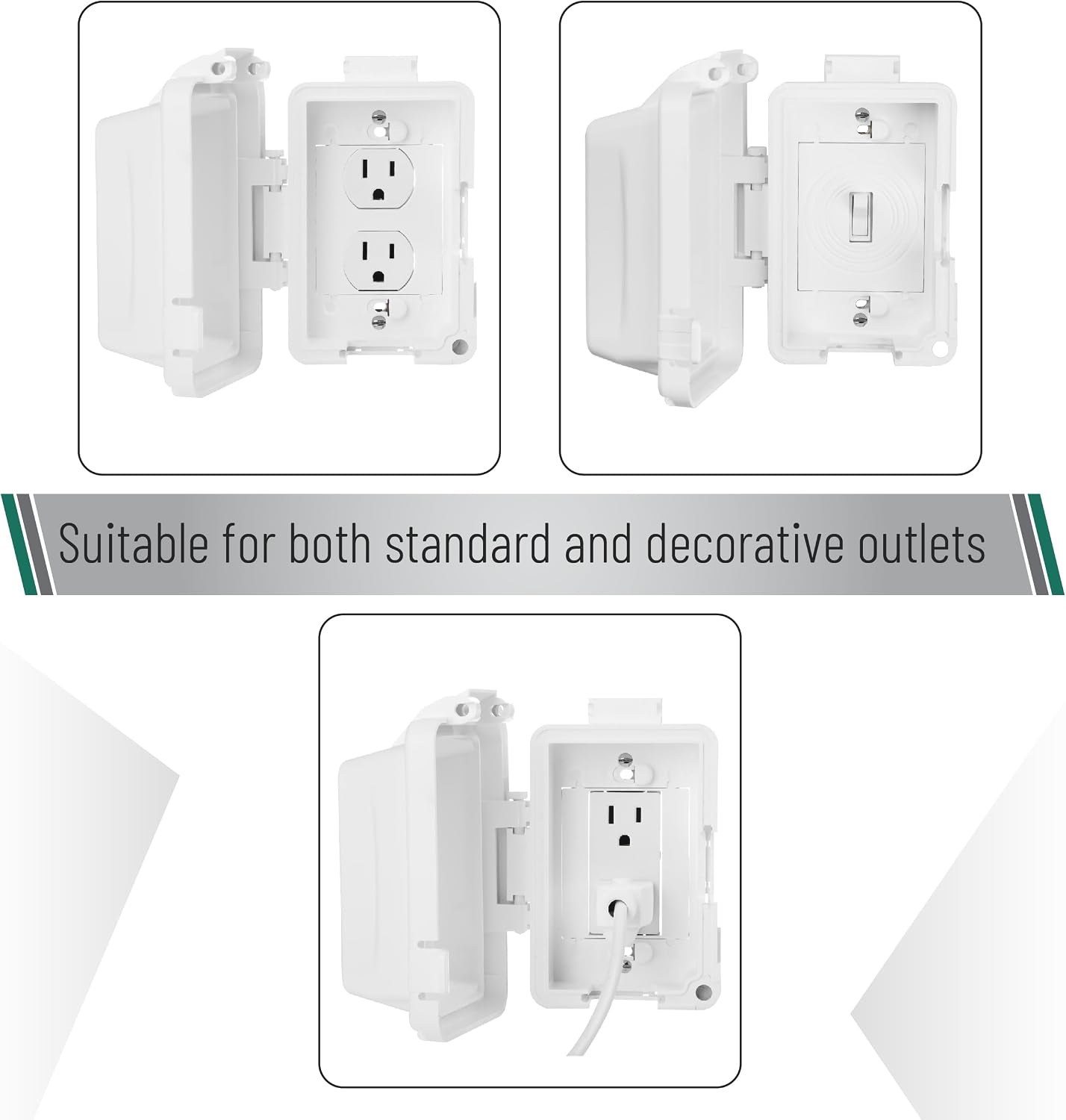 Bates- Weatherproof Electrical Outlet Cover, 1-Gang Outdoor Plug Cover | For Protection Against Rain Dust & Outdoor Use