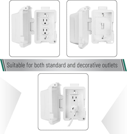 Bates- Weatherproof Electrical Outlet Cover, 1-Gang Outdoor Plug Cover | For Protection Against Rain Dust & Outdoor Use