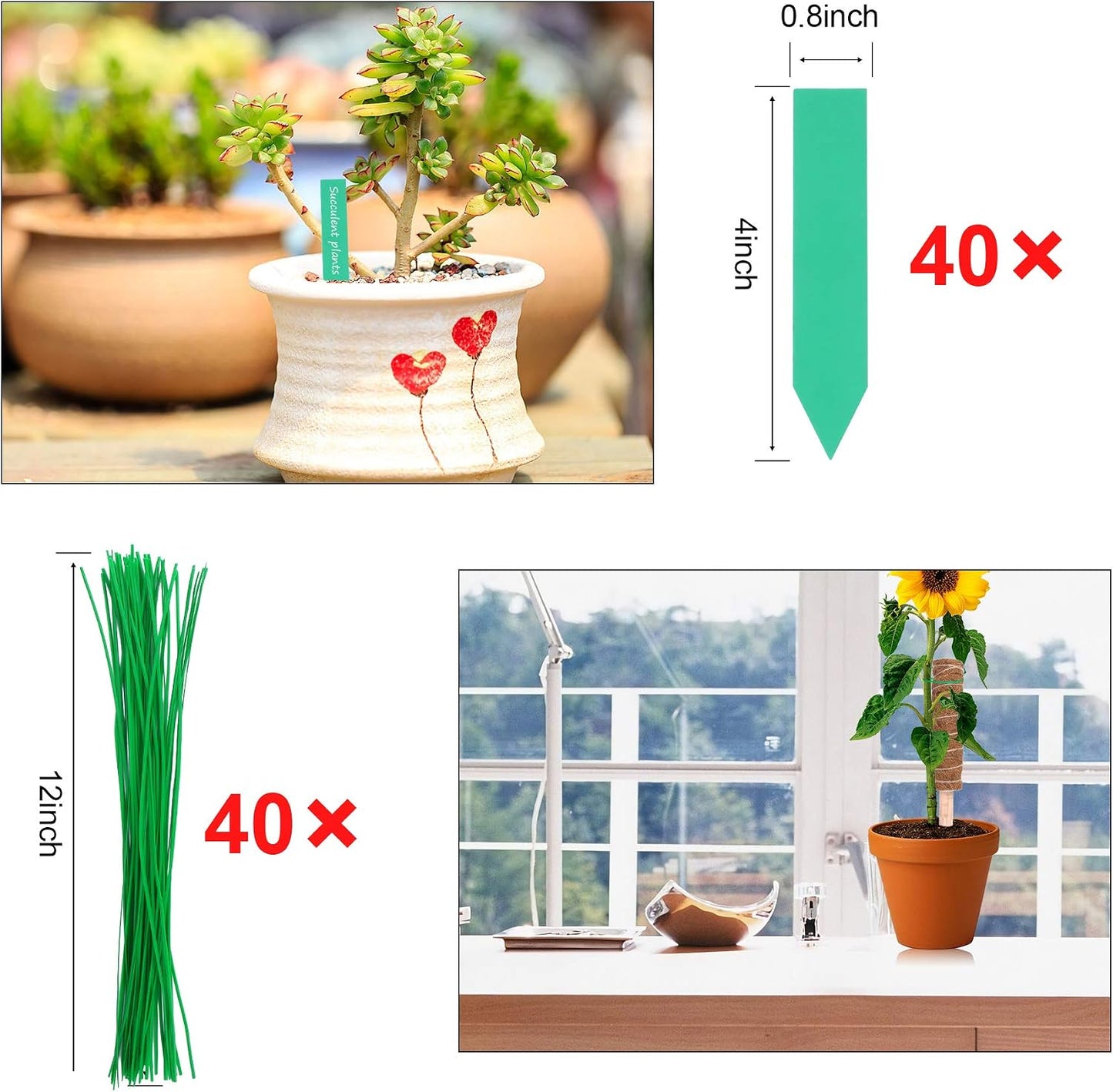 Augshy Moss Pole, 27 Inch Moss Poles - 2Pcs 17 Inch Plant Stakes Moss Sticks for Monstera Indoor Creepers Plant Support Extension Climbing Plants