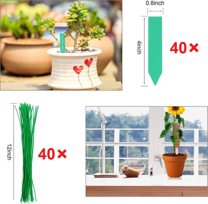 Augshy Moss Pole, 27 Inch Moss Poles - 2Pcs 17 Inch Plant Stakes Moss Sticks for Monstera Indoor Creepers Plant Support Extension Climbing Plants