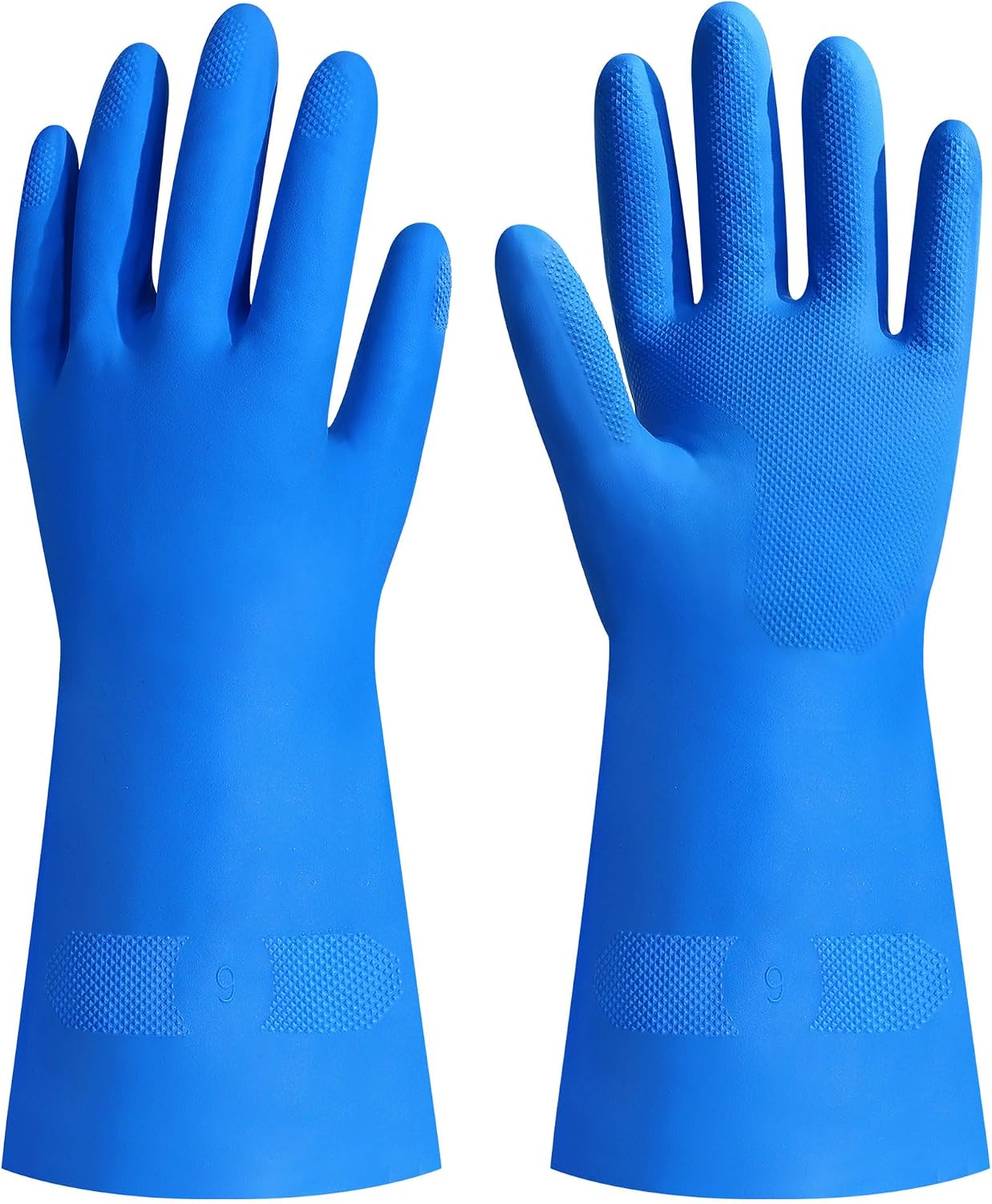 27" Full Arm Pond Gloves, Long Heavy Duty Gloves with Cotton Lining, Waterproof Rubber Chemical Resistant Glove