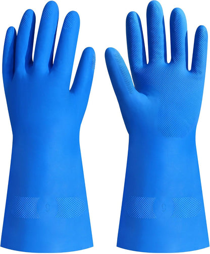 27" Full Arm Pond Gloves, Long Heavy Duty Gloves with Cotton Lining, Waterproof Rubber Chemical Resistant Glove