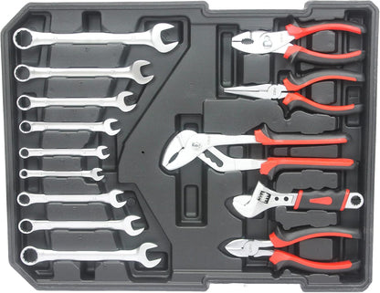 899pcs Home Repair Tool Set Kit for Men, Toolbox Storage Case with 4 Drawers, General Household Tool Kit with Rolling Tool Box, Tool Set Kit for Maintenance, Garden, Homeowner, Handyman,Silver Case
