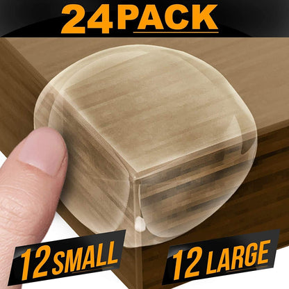 24 Corner Guards Baby Proof [Safer Environment and Peace of Mind] Edge Furniture Protector - Easy Set-up 3M Stickers for Tables, Chairs, Cabinets [Baby Proofing Safety]
