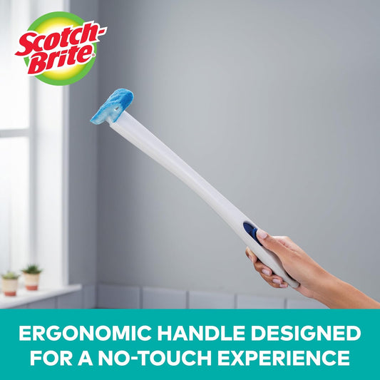 Scotch-Brite Disposable Toilet Scrubber Starter Kit, Disposable Refills with Built-in Bleach Alternative, Includes 1 Handle, Storage Caddy and 5 Refills