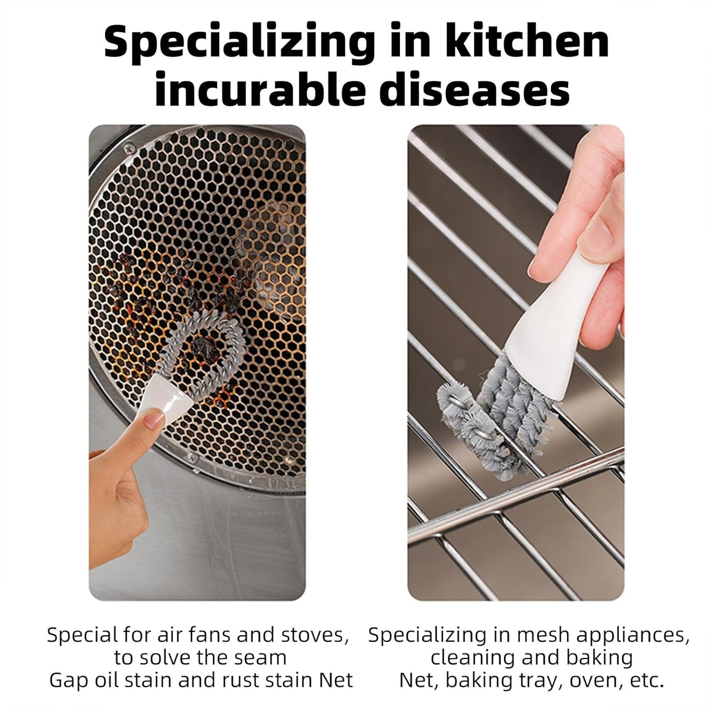 Grout Brush for Deep Cleaning – Multi-Surface Scrubber for Kitchen Sinks, Stovetops, Grill Grates, Pet Cages – Stiff Bristles Remove Stubborn Grime, Grease & Debris – Ergonomic Non-Slip Handle