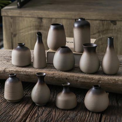 JOJUNO White Bud Vases, Small Ceramic Vase Set of 11, Mini Pottery Vases for Flowers, Decorative Pieces for Home Modern Decor, Boho Decor, Chic Accents for Living Room Dining Table Shelves