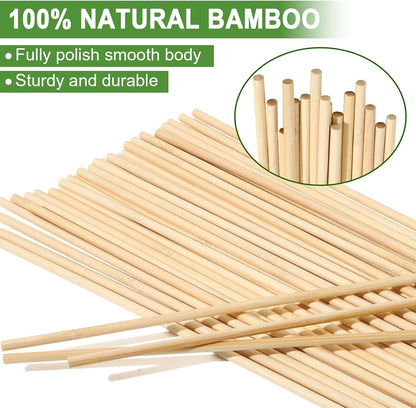 AUGSHY Plant Stakes 18 Inch, 40 PCS Natural Bamboo Garden Stakes | Eco-Friendly Reusable Natural Bamboo Material Splinter-Free Polished Surface Balanced Strength & Adjustable Support
