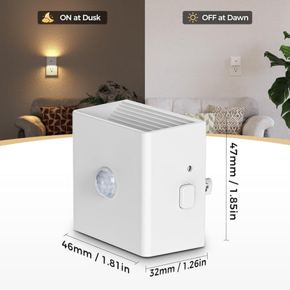 DORESshop LED Motion Sensor Night Light [2 Pack], Plug in Night Light, Dusk to Dawn Night Light Motion Sensor, 3 Level Brightness Adjustable Night Lights for Adults, Bedroom, Bathroom, Hallway, 3000K