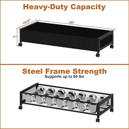 2 Pack Under the Bed Storage Containers,10 inch Height Under Bed Shoe Storage,31inch Long Underbed Storage with Wheels,Large Rolling under bed Clothes Storage Drawers with Lid for Dorm Tall ,Black