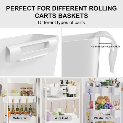 3 Tier Rolling Cart with Wheels, White Plastic Three Tiered Roller Shelf Cart on Lockable Wheels, Small Utility Storage Organzier Carts for Craft, Art, Baby Diaper Caddy, Snack, Dorm, Kitchen,Bathroom