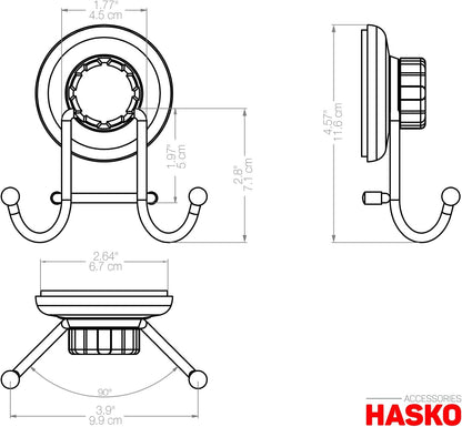 HASKO Suction Cup Hooks for Shower Wall, Removable Towel Hooks for bathrooms, Includes Optional No Drill Adhesive Mount for Inside Shower, Rustproof Stainless Steel - 2 Pack, Bronze