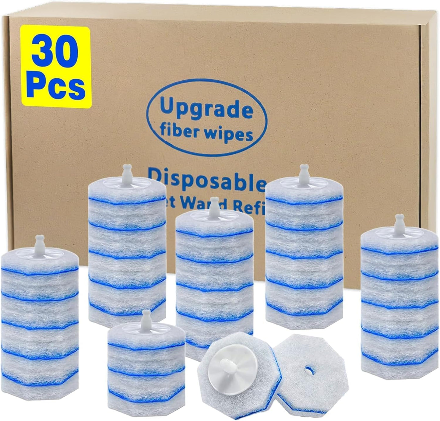 60pcs Disposable Toilet Brush Head Refills Compatible With Clorox System,Upgrade Fiber Cleaner Heads for Closestool .(not included brush rod)