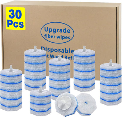 60pcs Disposable Toilet Brush Head Refills Compatible With Clorox System,Upgrade Fiber Cleaner Heads for Closestool .(not included brush rod)