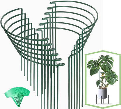 12 Pack 16 Inch Metal Plant Support Stakes for Outdoor Plants and Flowers | Peony cages and supports, Flower stakes, Includes 15 Pcs twist ties, Sturdy, Rust-proof, Easy to install, Durable