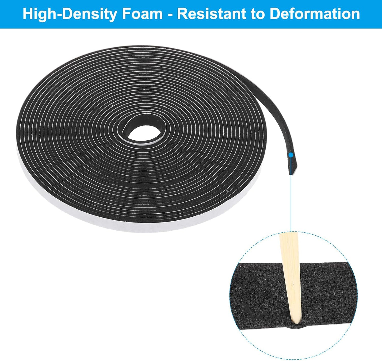 PATIKIL Weather Stripping Door Seal Strip, 3/8 Inch x 1/4 Inch x 32 Ft Self Adhesive Soundproof High Density Foam Tape Insulation for Door Window Air Conditioning, White - Colors A