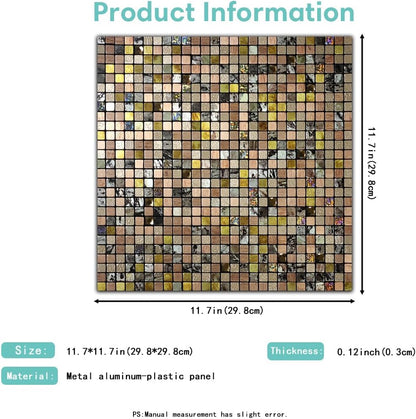 10 Sheets Peel and Stick Backsplash, Waterproof Mosaic Tile Self-Adhesive - Easy Cut to Size for Kitchen, Bathroom, Fireplace DIY Installation (10, Green+Blue Brushed)