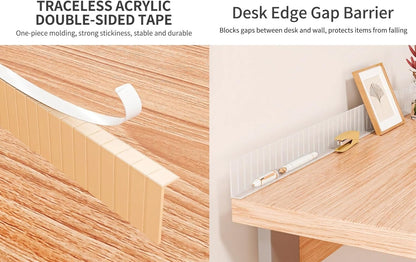 Anti-Fall Shelf Edge Guardrail for Mirror Cabinet & Vanity, 15.7" Cut-to-Size Plastic Barrier, Adhesive Edge Protector for Bathroom,Desk, Stops Items from Falling into Gap (4, Semi-Transparent)