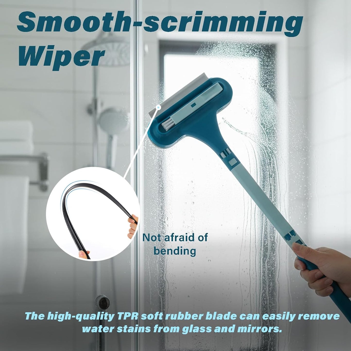 Window Screen Cleaning Brush, 2026 New 2 in 1 Window Screen Cleaner Tool with Squeegee, Mesh Screen Cleaner, Multi-Purpose Cleaning Brush for Patio, Door, Porch Screens (Yellow)