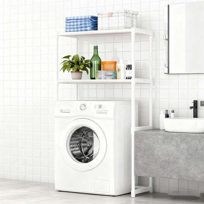 Over Washer Dryer Shelves - Heavy Duty Metal Storage, Freestanding Shelving for Laundry Room Bathroom Organizer(White)