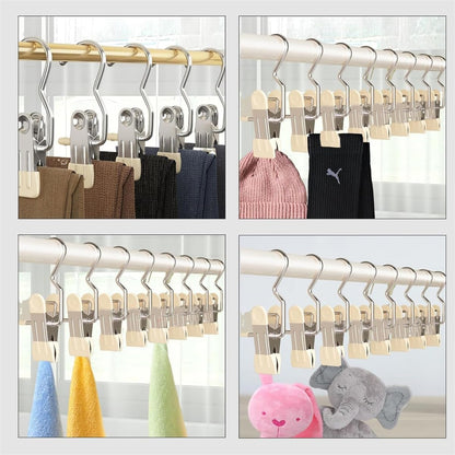 20 Pack Clothes Haning Clips with Hooks, Multi Function Clip Hooks, Laundry Hanging Hooks Clips, Closet Hangers, Boot Clips, Sock Clips, Hat Clips, Glove Clips, Trouser Clips, Towel Pins