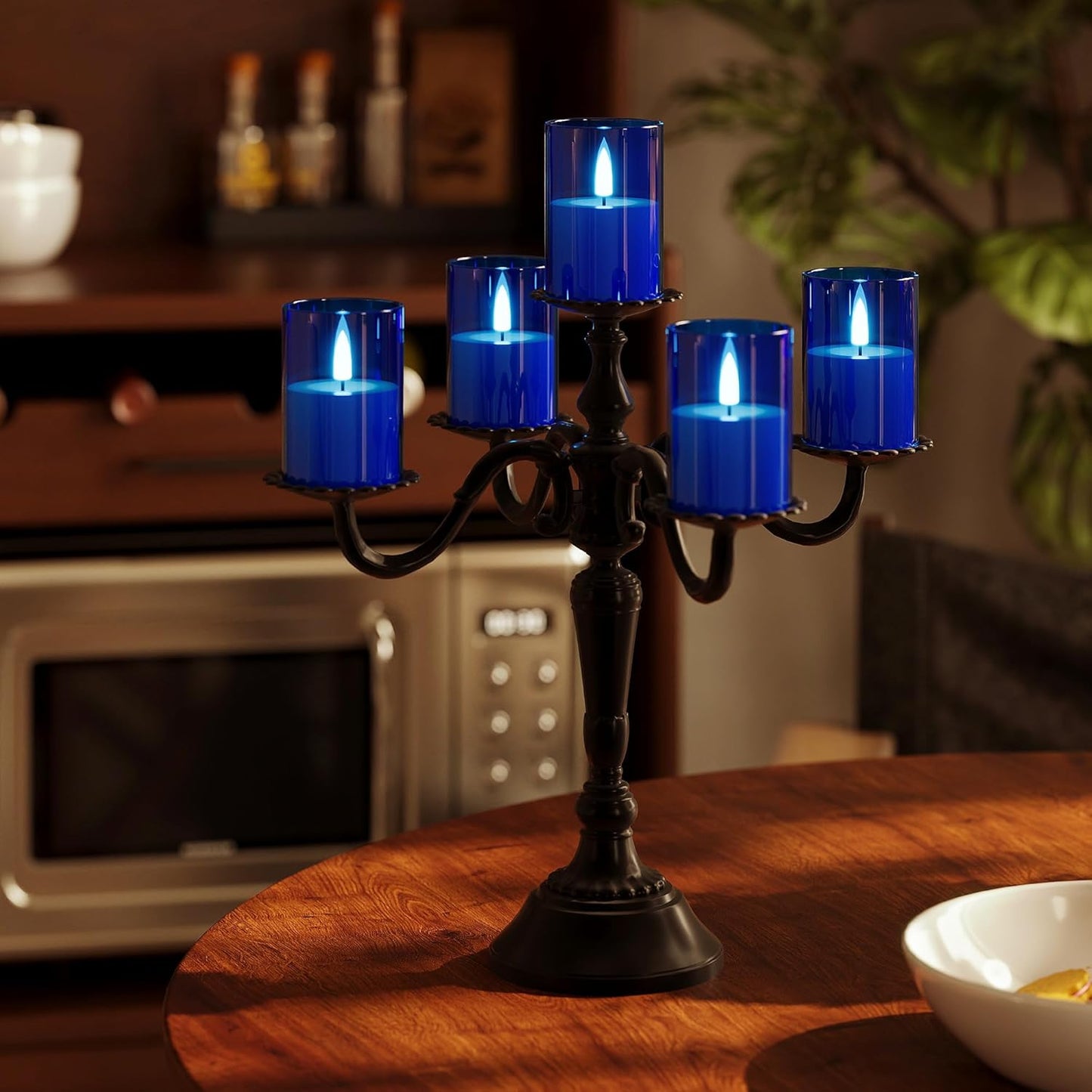 VIODAIM 12Pack Flickering Flameless LED Candles with Remote & Timer, Battery Powered - Small Pillar & Votive, Clear (2"X3")