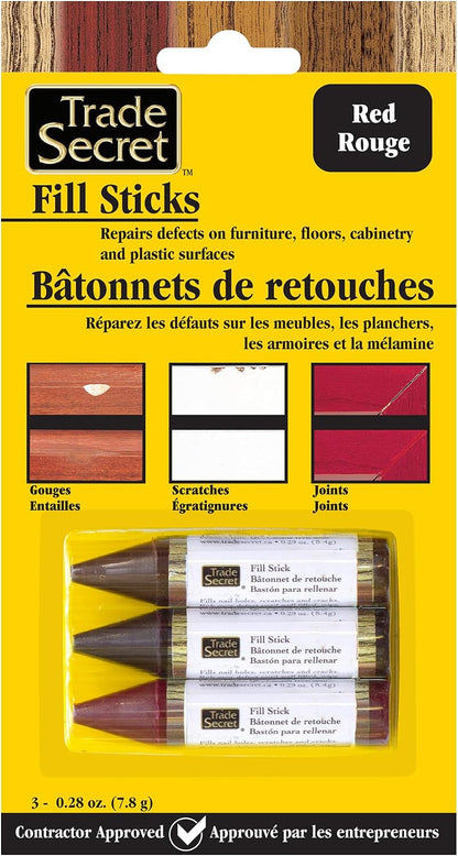 Wood Scratch Repair Fill Stick for Light Surfaces (Set of 3), Great for Touch-Ups and Repairs on Hardwoods Floors, Furniture, Cabinets and Plastic Surfaces.