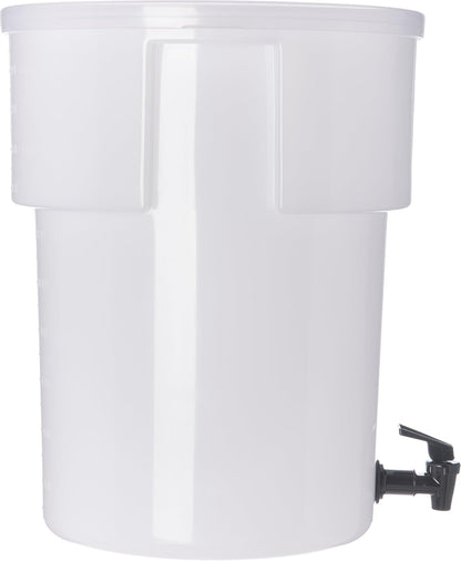Carlisle FoodService Products Round Beverage Dispenser, Durable Drink Dispenser with Spigot and Sturdy Base for Catering, Events, and Parties, Plastic, 5 Gallons, Black