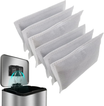 Trash Can Deodorizer Kit Stick-On Activated Carbon Odor Eliminator for Large Trash Cans, Indoor Kitchen Compost bins, Big Step or Touchless Sensor Garbage Cans (2 Black Kits)