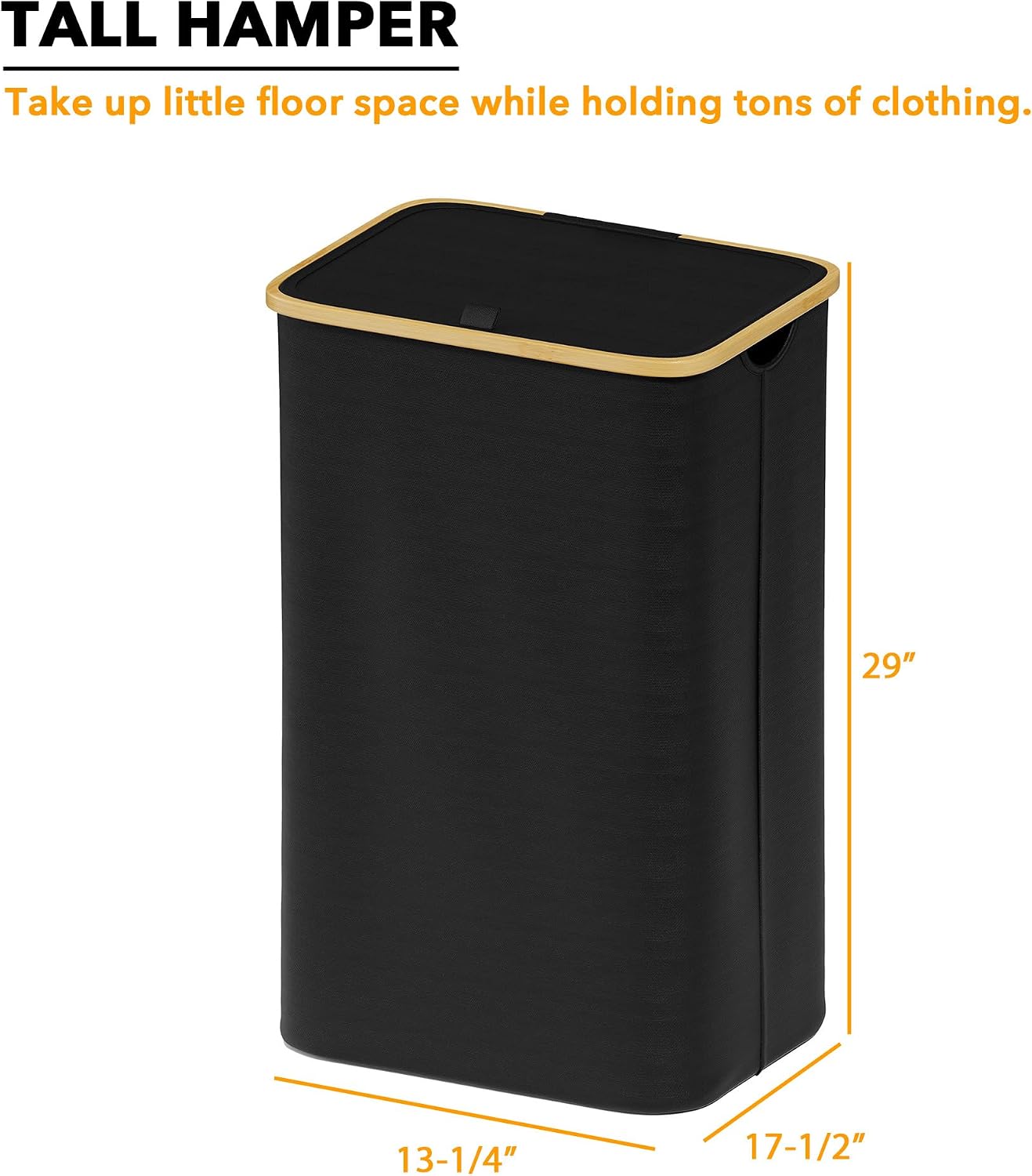 SpaceAid Double Laundry Hamper 2 Section with Lid and Removable Laundry Bags, 160L Clothes Basket with Bamboo Handles, Large Collapsible Hamper for Bedroom, Bathroom, Dorm, Laundry Room - White