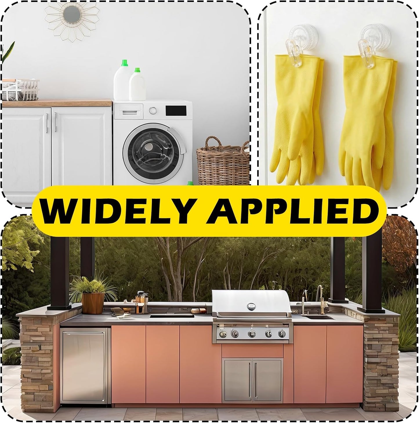 Geelin Dish Glove Clip with Suction Cup Easy Install Removable Transparent Plastic Wall Mounted Hook for Kitchen Use Space-Saving Washable Design for Dish Gloves Towels(2 Pcs)
