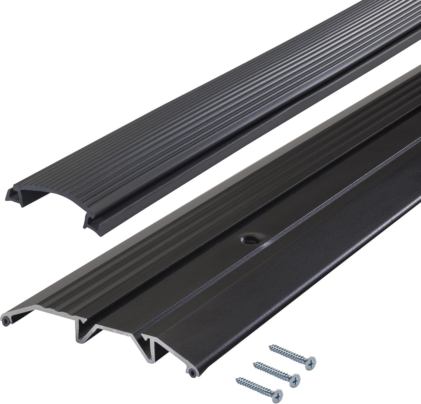M-D Building Products 08102 3-3/4 in. x 3/4 in. x 36 in. Silver Aluminum and Vinyl Heavy-Duty Low-Profile Threshold