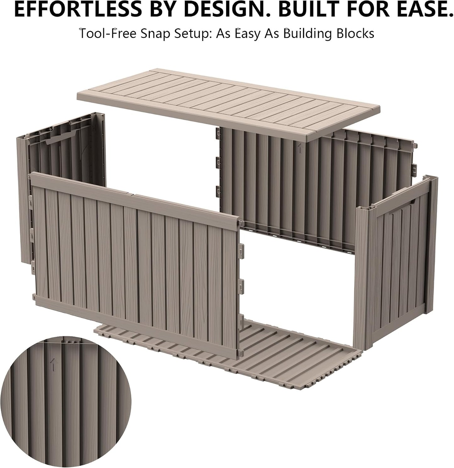 Outdoor Storage Box, 320 Gallon Waterproof Deck Box [Upgraded 3.0], Dual Gas-Spring Ultimate Resin Organizer for King Cushions, Heavy-Duty Lockable Estate Storage Bench, Backyard BBQ, Black