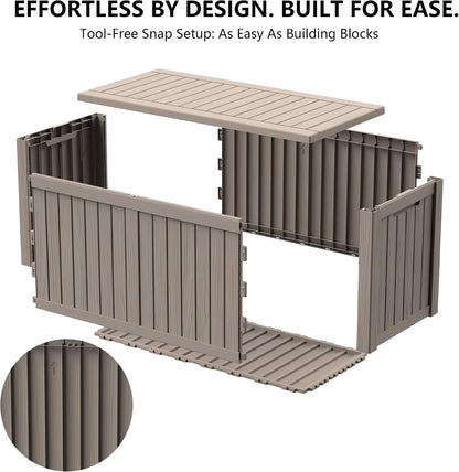 Outdoor Storage Box, 320 Gallon Waterproof Deck Box [Upgraded 3.0], Dual Gas-Spring Ultimate Resin Organizer for King Cushions, Heavy-Duty Lockable Estate Storage Bench, Backyard BBQ, Black