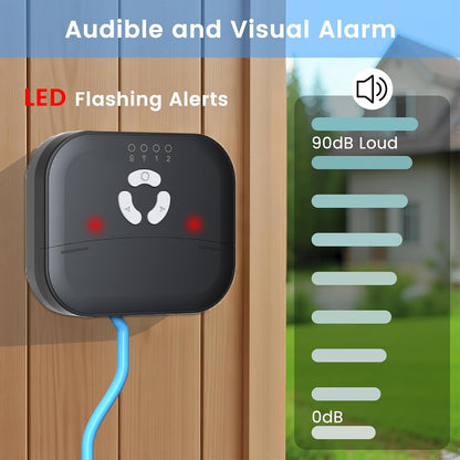 Sump Pump Alarm WiFi, Smart High/Low Water Level Alarm with Alarm-activated Outlet, Free App Alerts,Built-in Backup Battery,110dB Siren,10ft Float Switch for Septic Tank, Sump Pump, Ponds & Water Tank