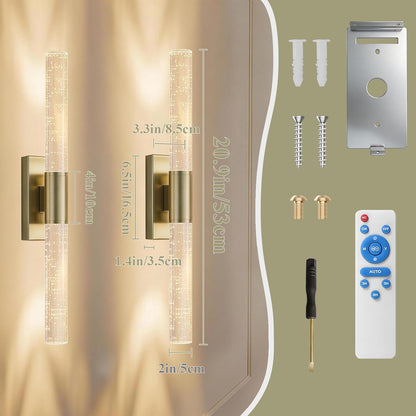 camuucci Battery Operated Wall Sconces Set of 2 Rechargeable Battery Powered Wall Light with 12000mAh Not Hardwired Dimmable Wall Lamp Fixtures for Bedroom Living Room Gold 15.3 Inches