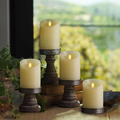 Luminara Flameless LED Battery Operated Ivory Pillar Candle, Flickering Realistic Moving Flame, 3" x 4.5" Luminous Real Wax Indoor Home Decor Pack of 1