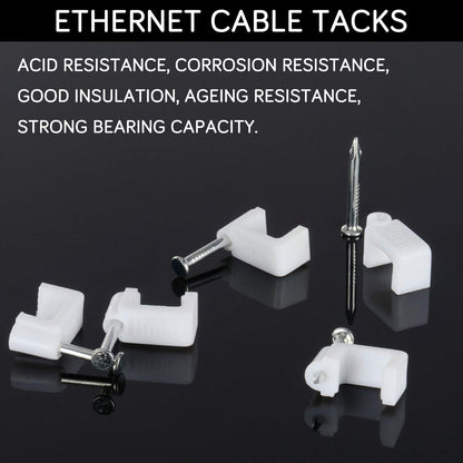 CableGeeker 50Pcs Adhesive Cable Clips, Cord Management Clips Wire Holders for Cords Cable Holder Clip Cable Management Clips for Under Desk/Car/Wall/TV/PC/Ethernet Cable (Black)