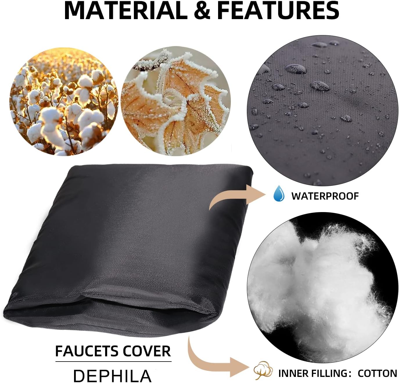 Outdoor Faucet Covers for Winter Freeze Protection, 4 Pack Thickened Insulation Outside Hose Bib Reusable Waterproof Anti-Freeze Tap Cover
