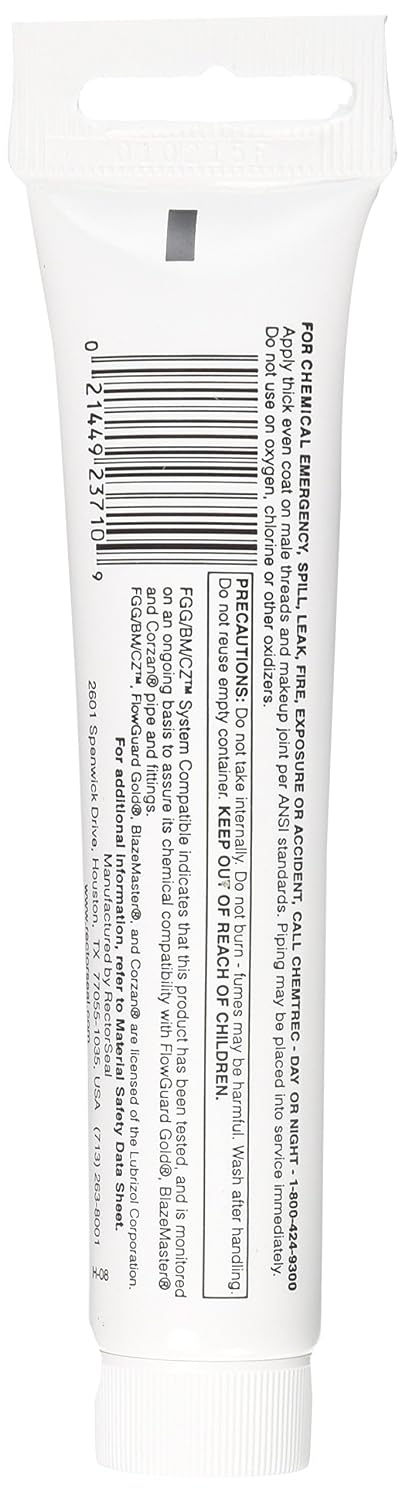 RectorSeal T Plus 2 23710 Pipe Thread Sealant, Non-Hardening, Synthetic Fibers, Contains No Other Metals, PTFE Enriched, Plumbing, 1 3/4 oz.