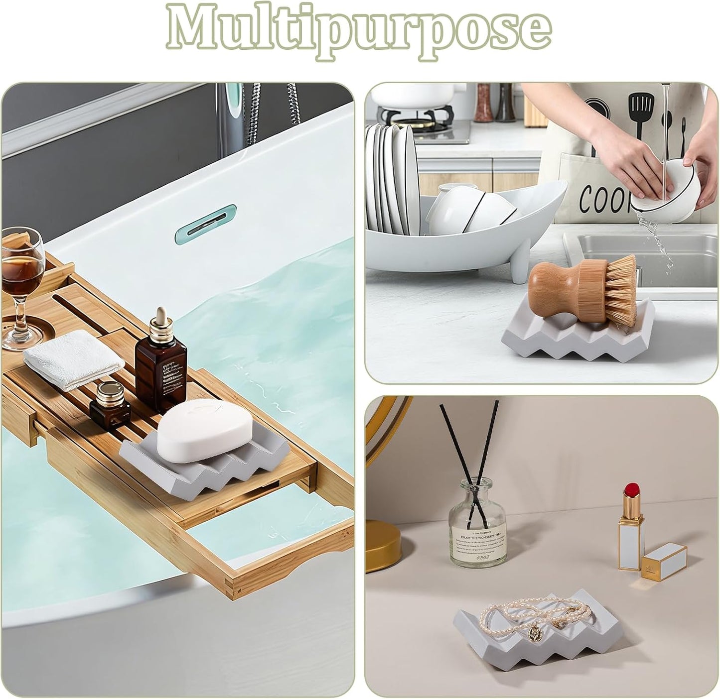 Self Draining Bar Soap Holder Diatomite Soap Dish Fast Drying Soap Saver Small Sponge Caddy for Shower, Bathroom, Kitchen Sink, Kitchen, Blue