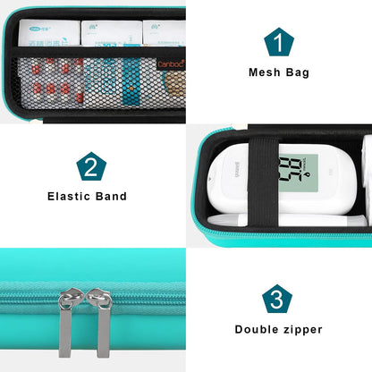 Canboc Diabetic Supplies Case, Carrying Organizer for Glucose Meter, Lancing Device, Blood Sugar Test Strips, Lancets, Insulin Pens, Alcohol Wipe and Other Diabetes Care Accessories, Rose Gold